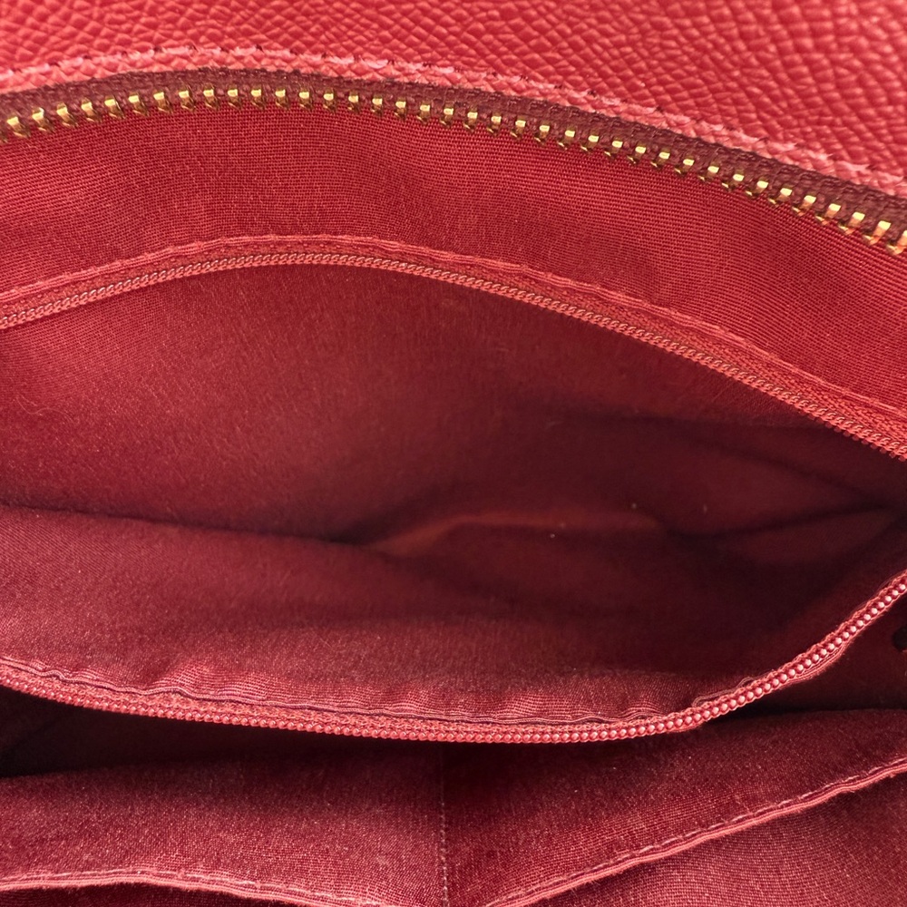 Coach Burgundy Leather Tote with Gold Hardware and matching Wallet - Picture 8 of 10